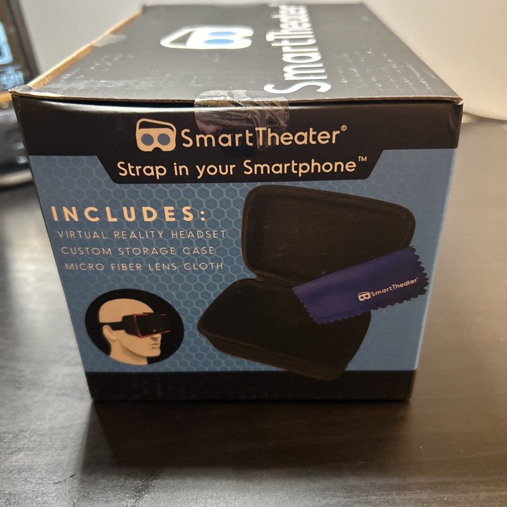 SmartTheater Virtual Reality Headset with Storage Case with App Control - NEW