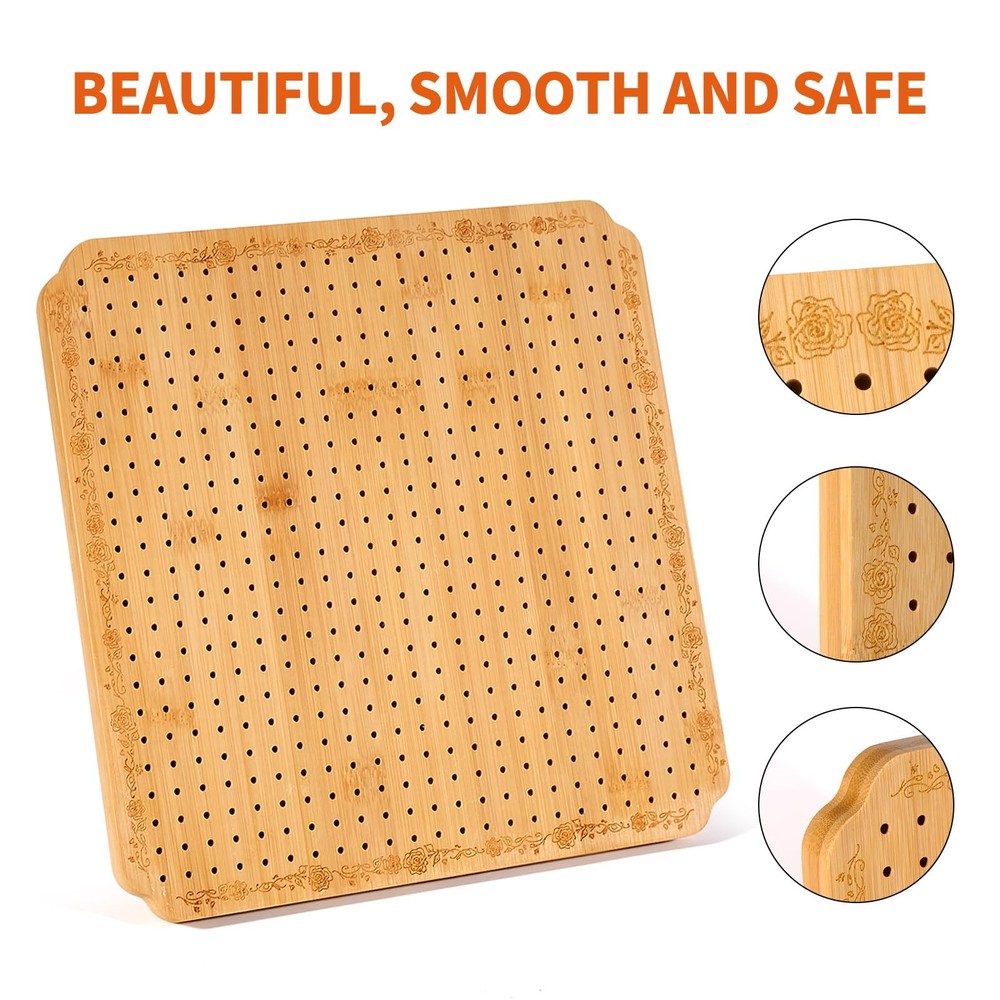 12.5 in Blocking Boards for Crochet Projects with Rose Pattern, Crochet Block...