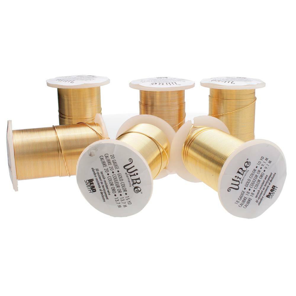 Gold BeadSmith Lacquered Tarnish Resistant Craft Wire Elements (8+ Gauges)