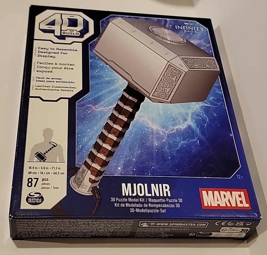 Marvel: 4D Build Thor Mjolnir Hammer 3D Puzzle Spin Master