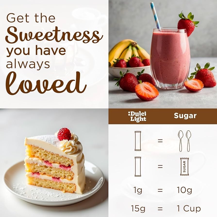2 Pack DulciLight Stevia Sweetener Keto 1000 Packets