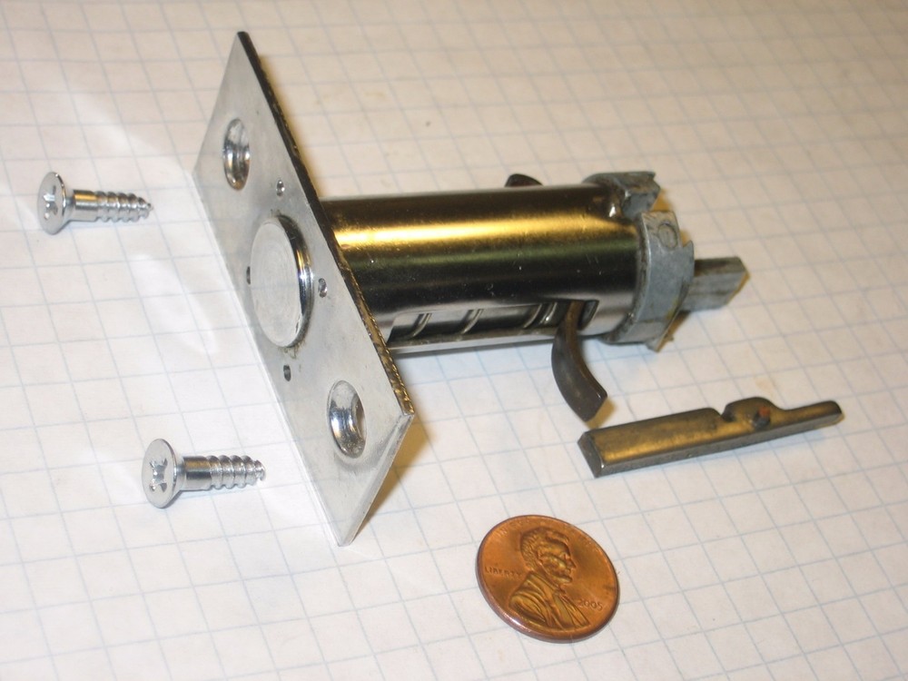 PRESO-MATIC #LT8102 PUSHBUTTON MORTISE "DEADBOLT ONLY", 3" BACKSET,SATIN CHROME