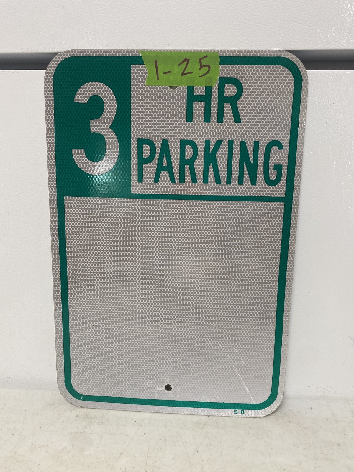 Retired Street/Road Sign (3 Hour Parking" 12"X18"  Lot 1-25