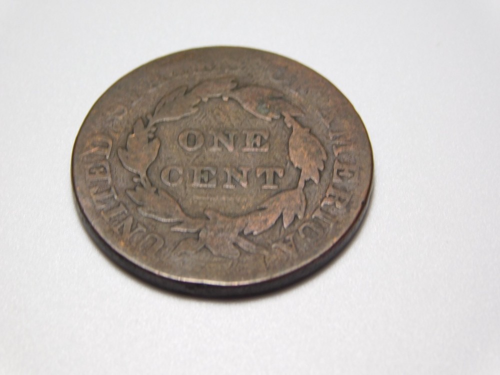 OLD US COPPER COINS 1823/2 CORONET HEAD LARGE CENT
