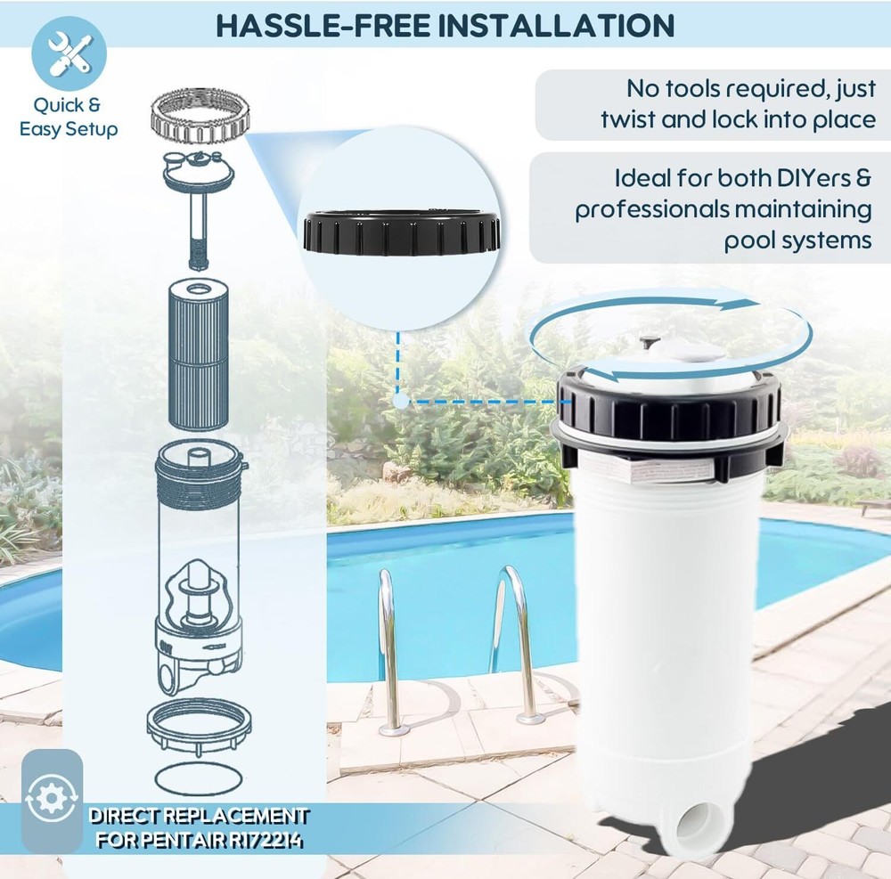 Replace for Pentair R172214 Lock Ring For Pool/Spa Filter, Feeder,Leaf Traps