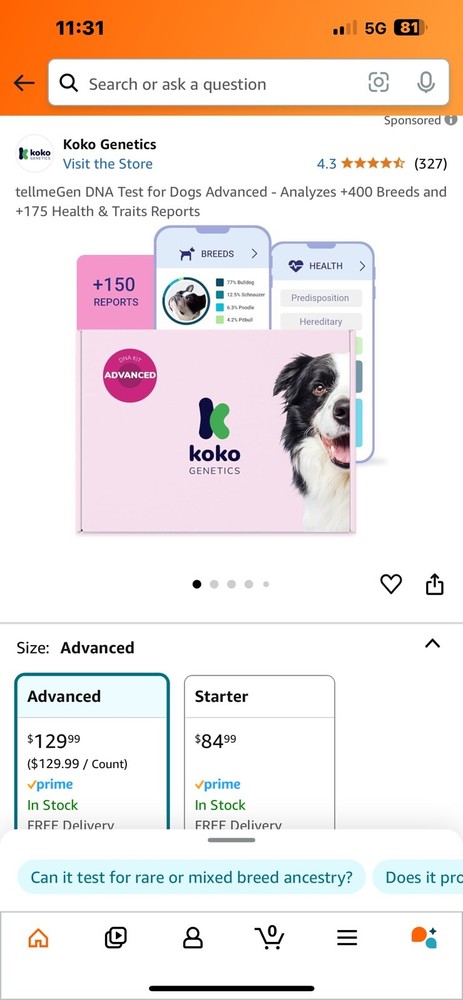 Koko Genetics Advanced DNA Test for Dogs