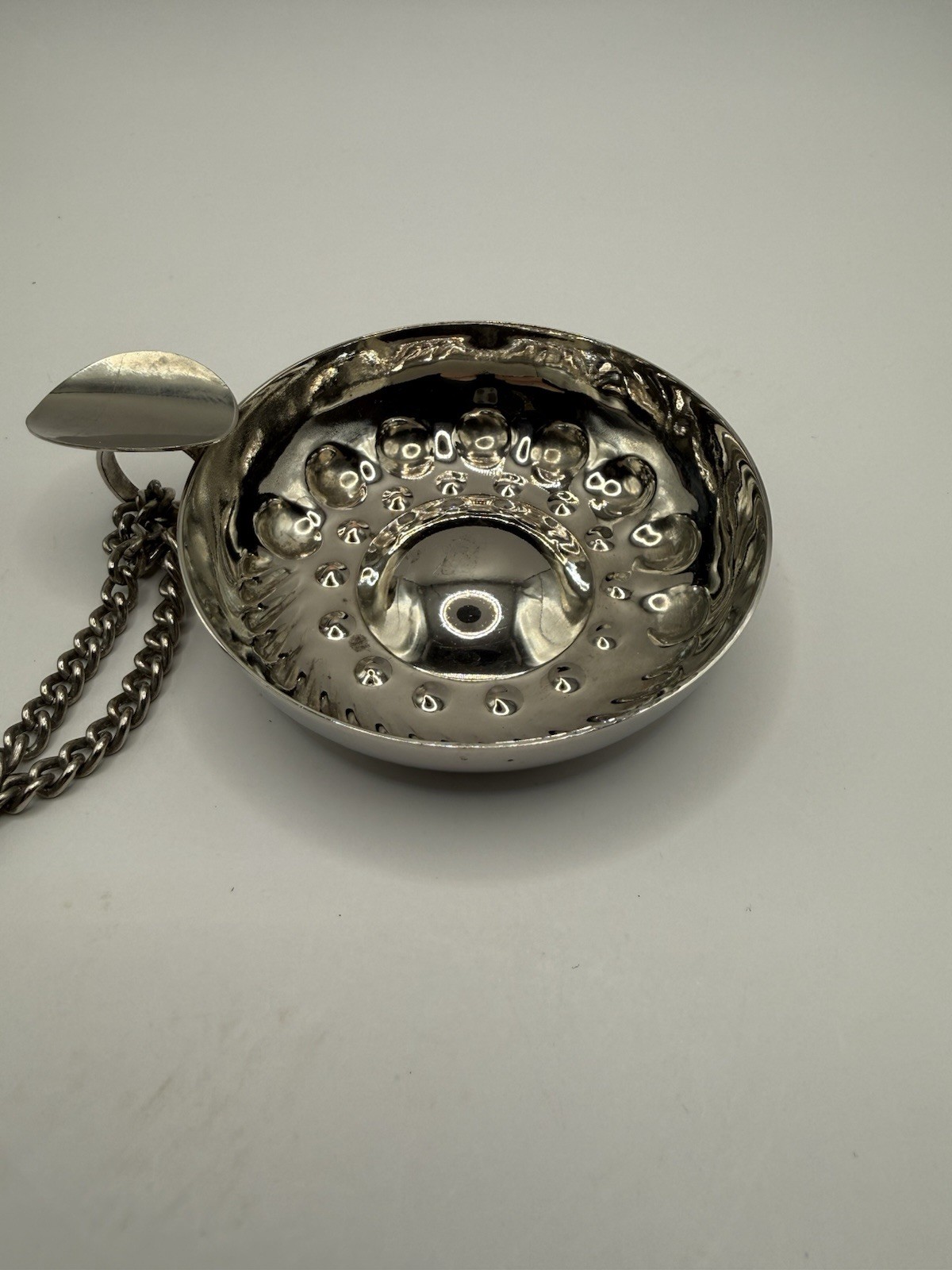 Vintage Silverplate Tastevin With Chain-Made in ITALY