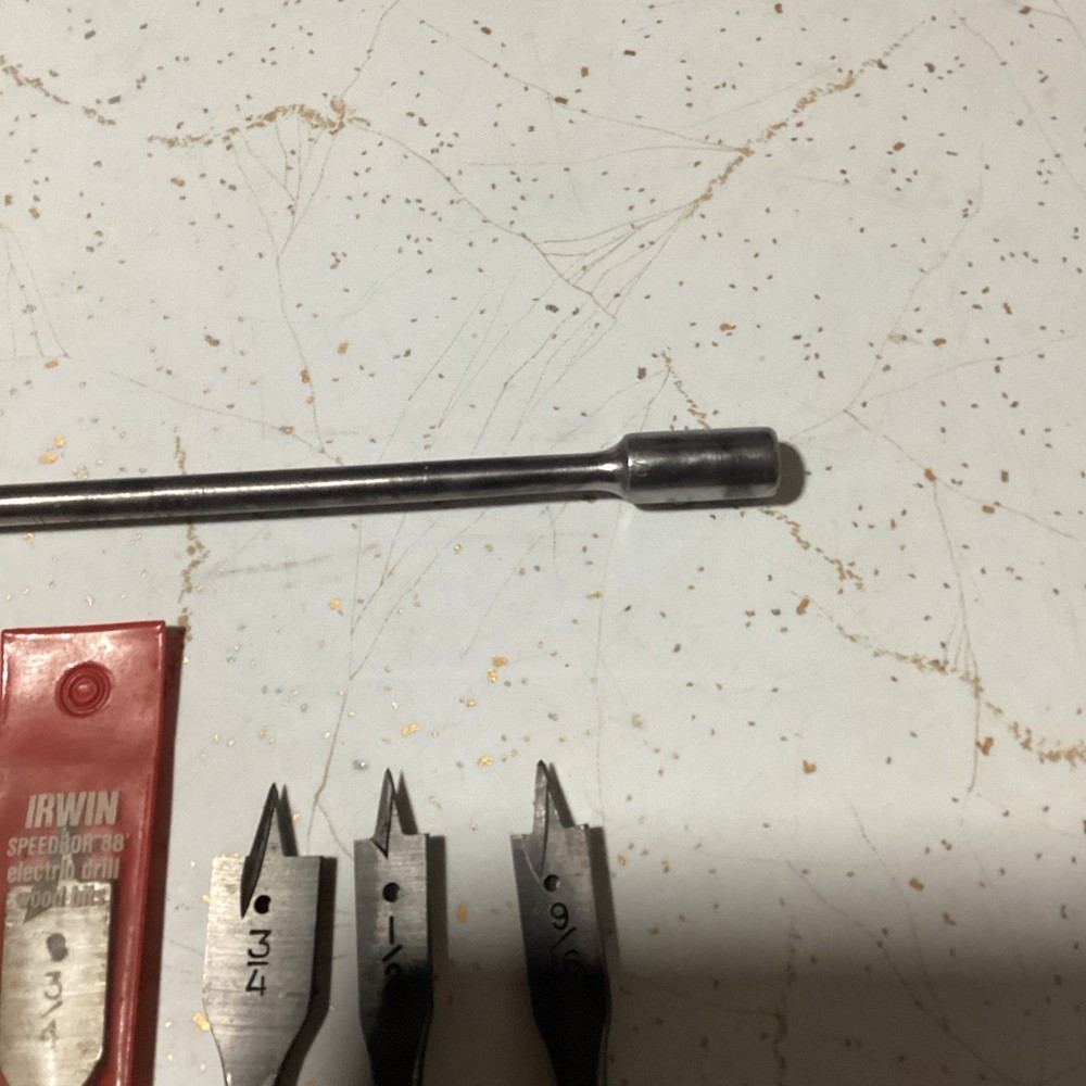 Vintage Irwin Speedbor Paddle Bits And 13” Extension