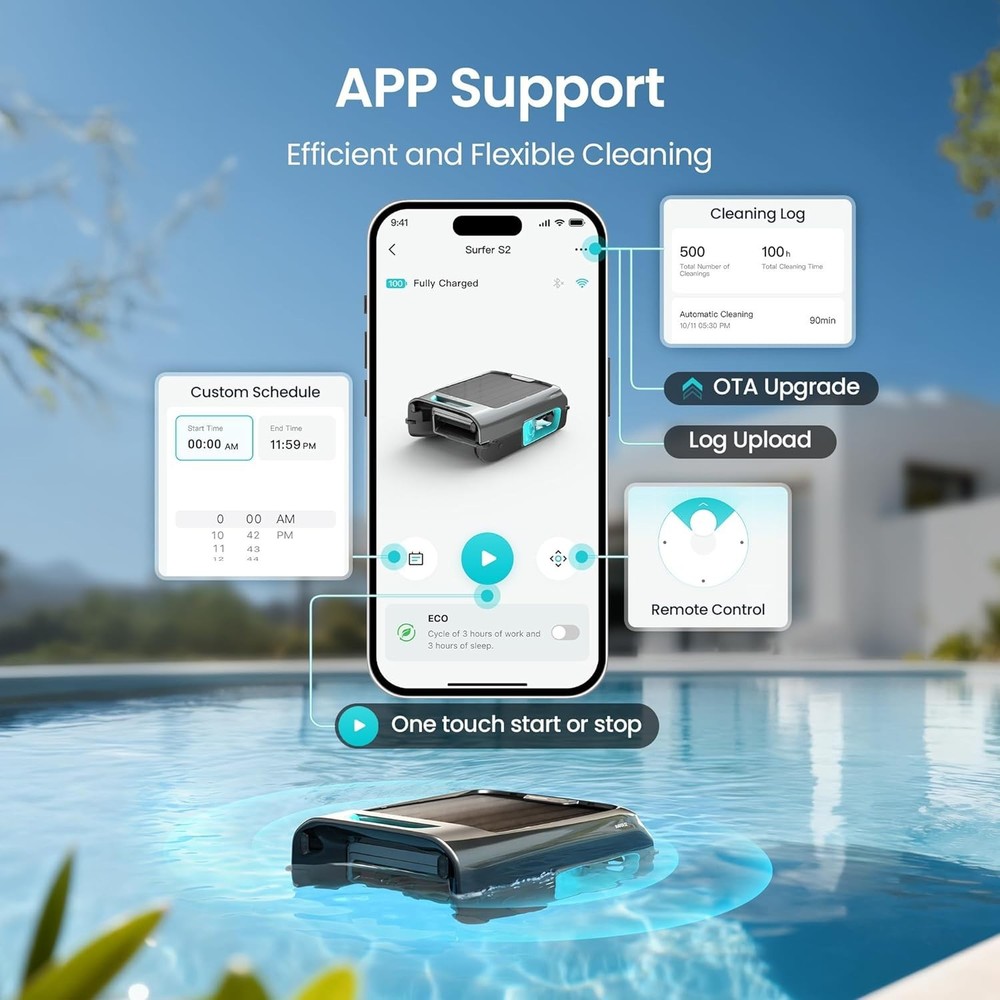 AIPER Surfer S2 Solar Powered Pool Surface Skimmer Robot with APP Support™