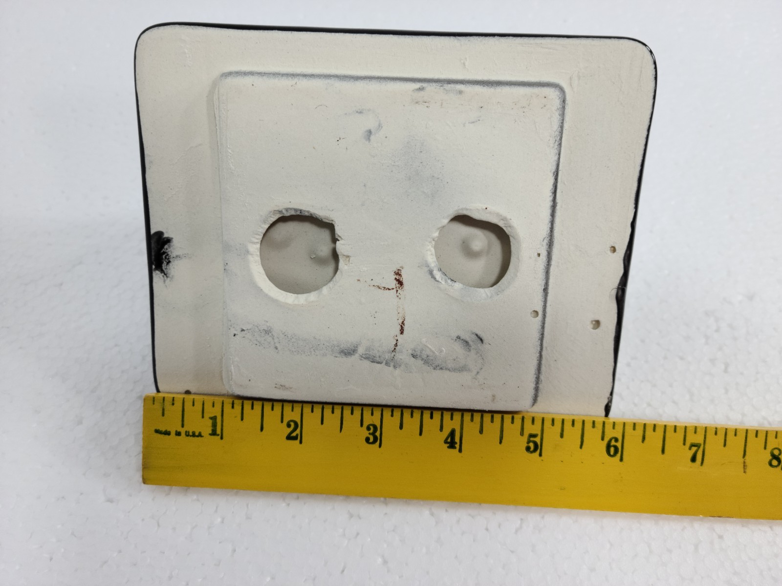 Black Ceramic TP Holder Toilet Paper Porcelain Mid Century Modern Vintage Retro