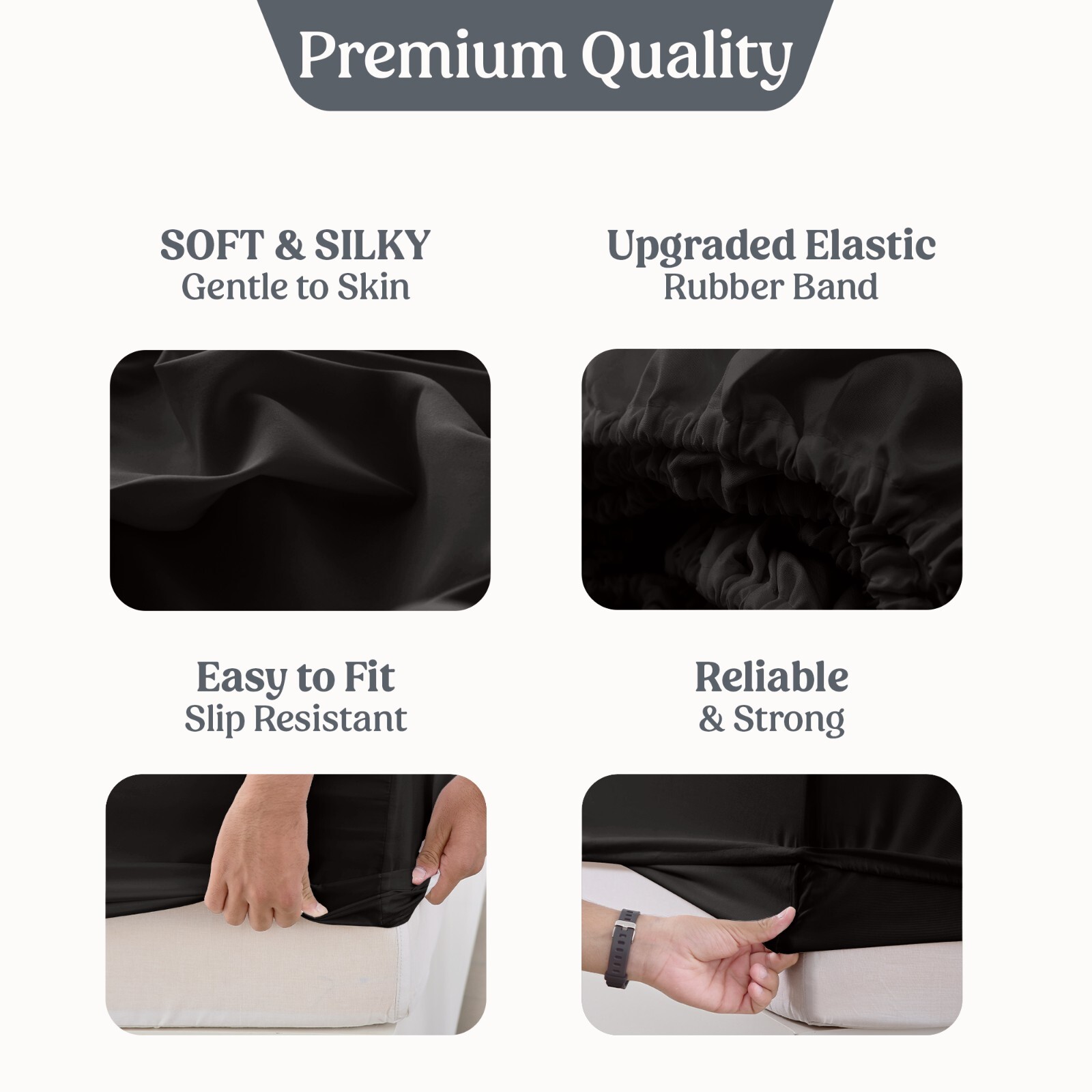 14'' Deep Pocket Fitted Sheets 1800 Count Bed Sheets Brushed Fabric Fitted Sheet