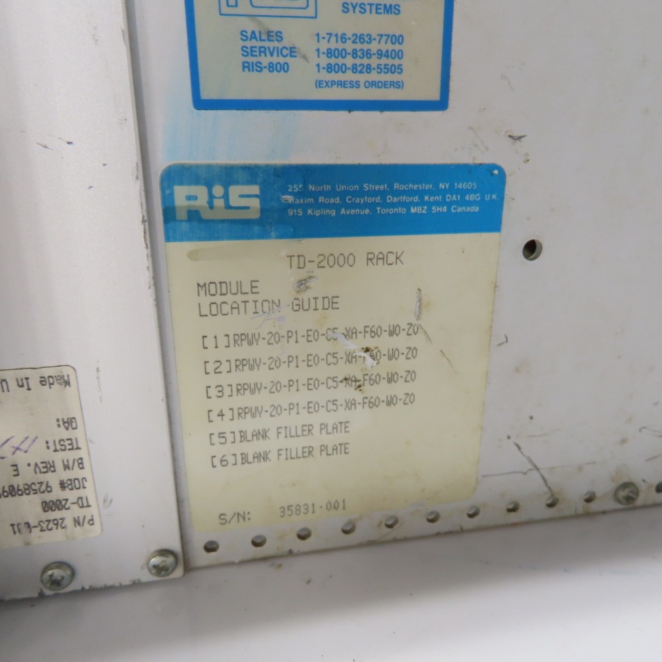 RIS TD-2000 Slot Rack Chassis Rev E