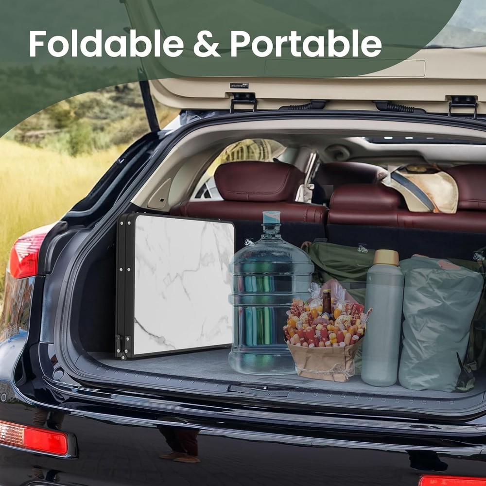 Folding Camping Table 3ft, Folding Picnic Table, Large Camp Table Portable wi...