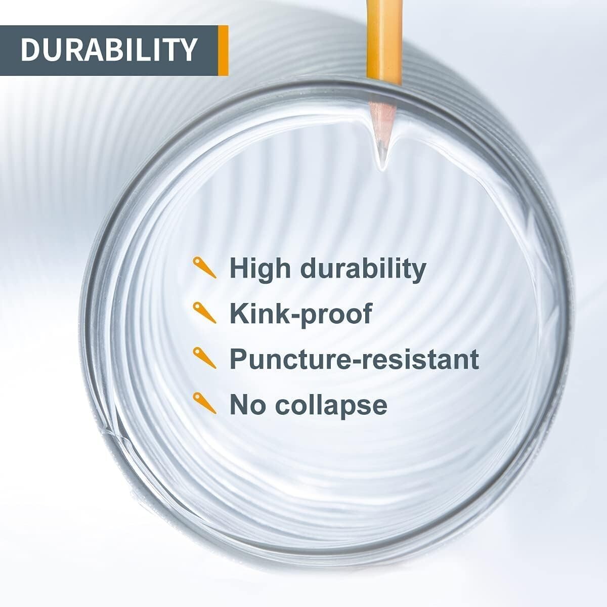 POWERTEC Dust Collection Hose Kit 6" x 10 Ft Left Spiral Hose 5x6" Hose Clamps