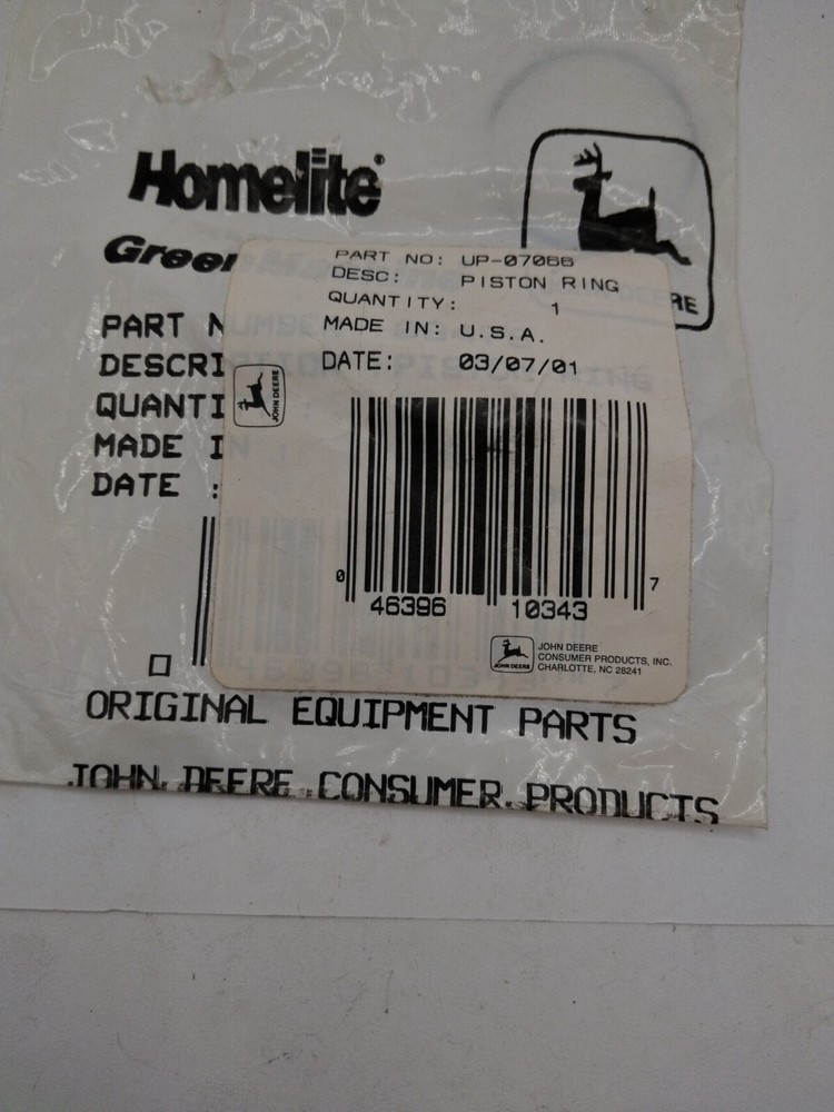 OEM UP07066 Homelite Piston Ring