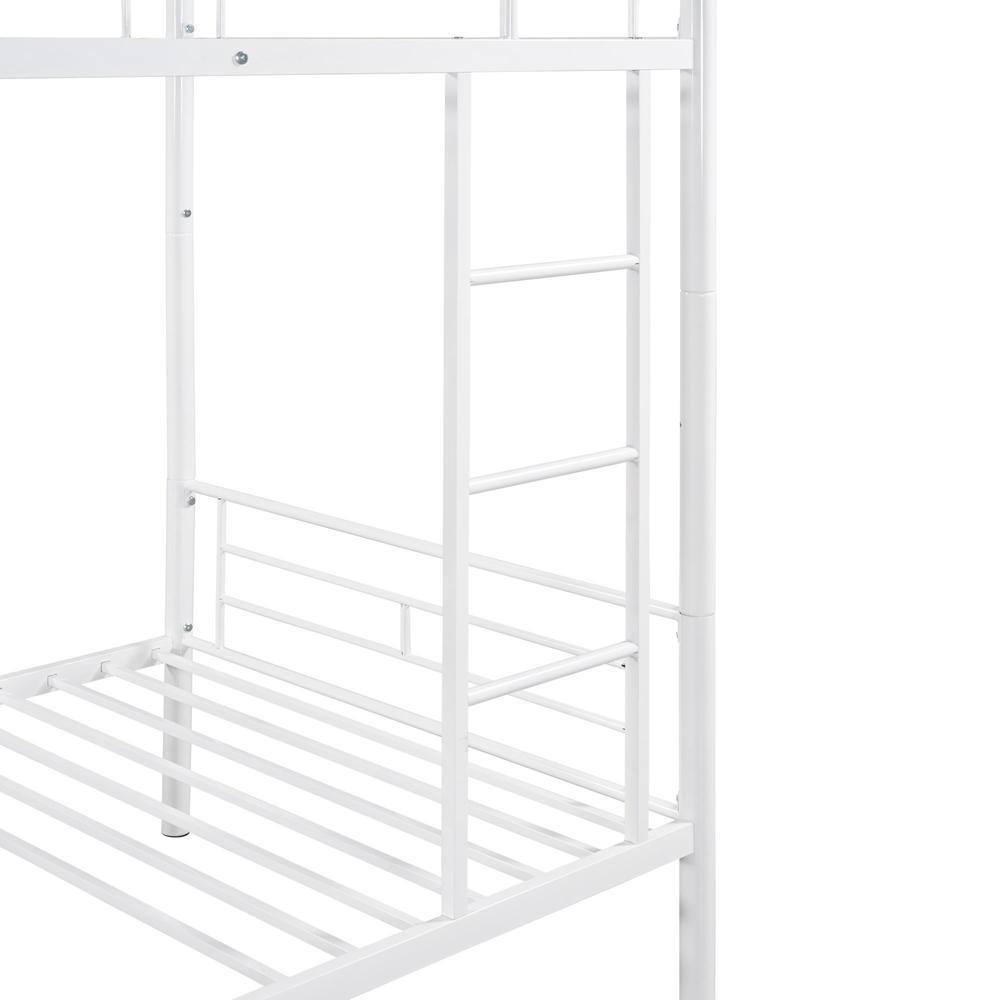 Modern Manhattan Twin-over-Twin Bunk Bed With Solid Stability Metal Frame White