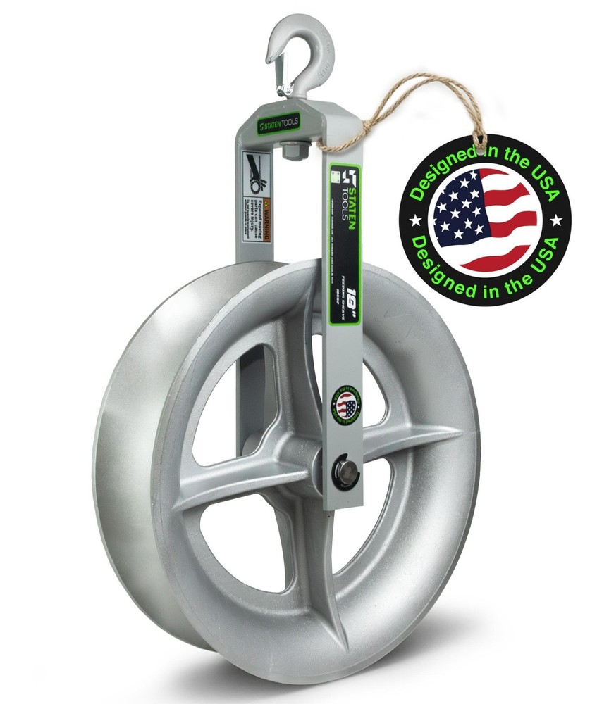 18" Hook Sheave 652 |  6500lb | Staten Tools | Rope | Greenlee / Current Pullers