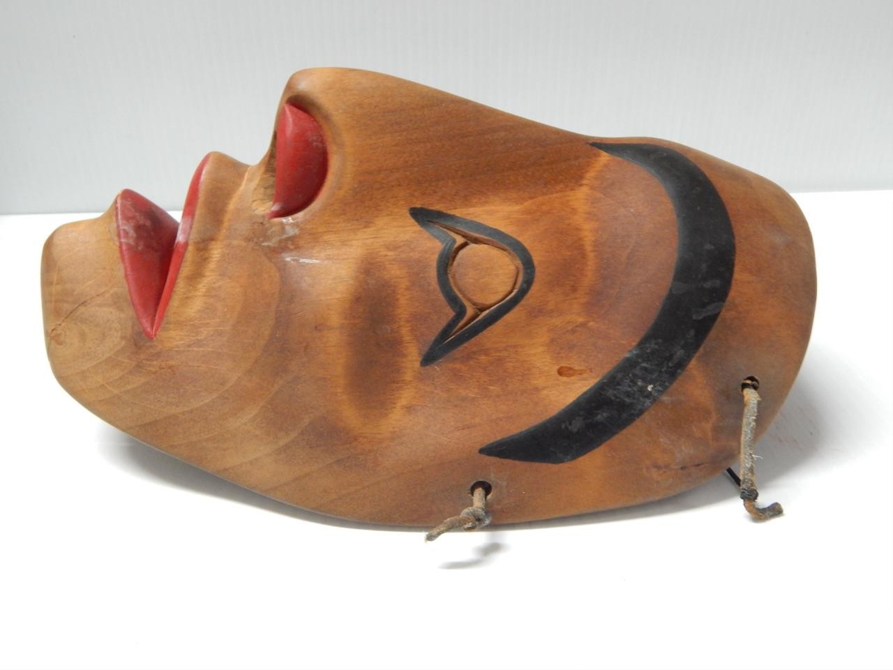 VINTAGE NW COAST SALISH INDIAN ALDER WOLF TRANSFORMATION MASK - V. MOON