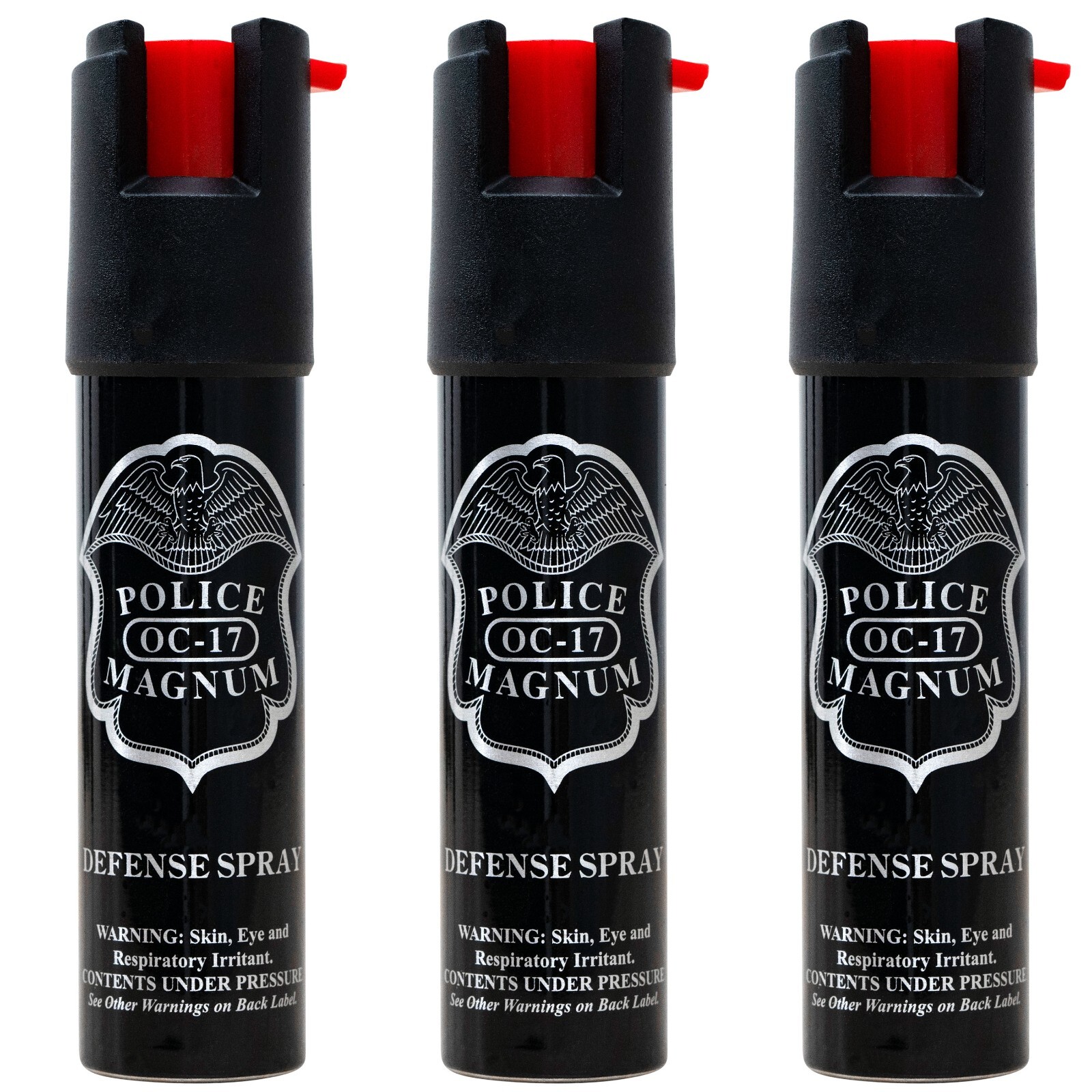 3 Police Magnum pepper spray .75oz unit safety lock self defense protection
