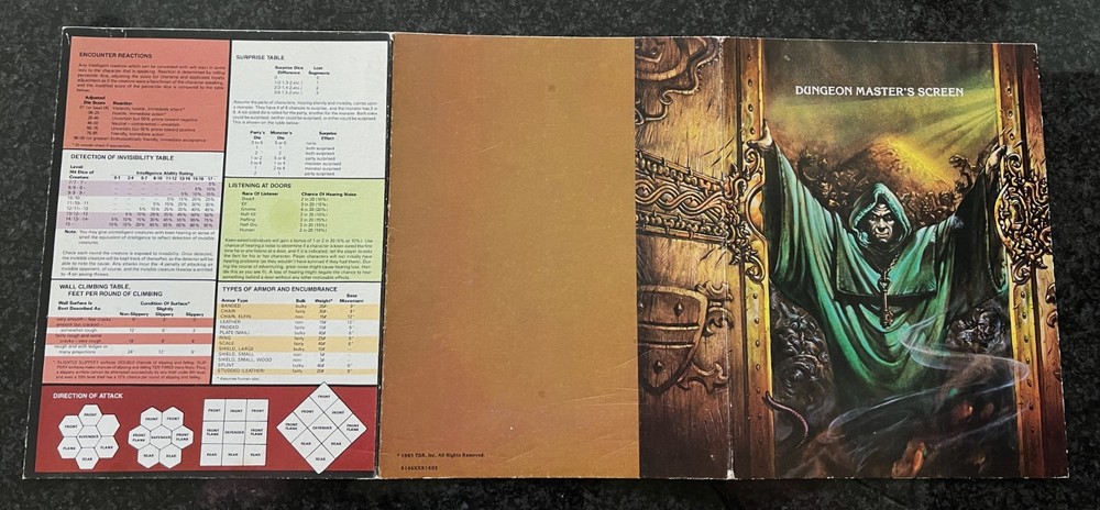 AD&D Dungeon Masters & Players Reference Screens Advanced Dungeons & Dragons