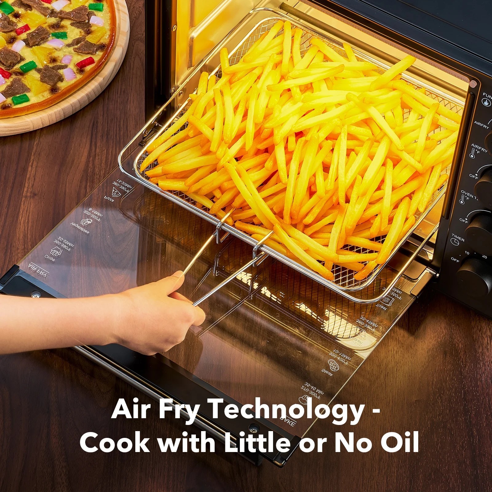 34QT Air Fryer Toaster Oven Combo Extra Large Countertop Cooker 1500W Oil-Less