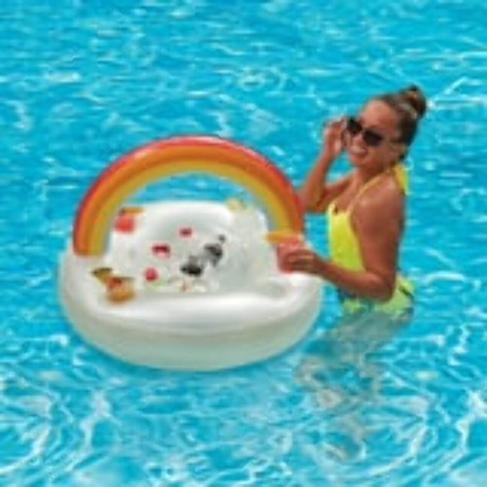 Inflatable Rainbow Beverage Holder Pool Float, Adults