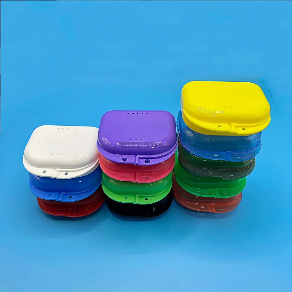 50 Pieces Denture Storage Cases Orthodontic Retainer Partial Denture Boxes
