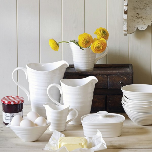 Portmeirion Sophie Conran Collection Large Pitcher, Porcelain, 3 Pint- White