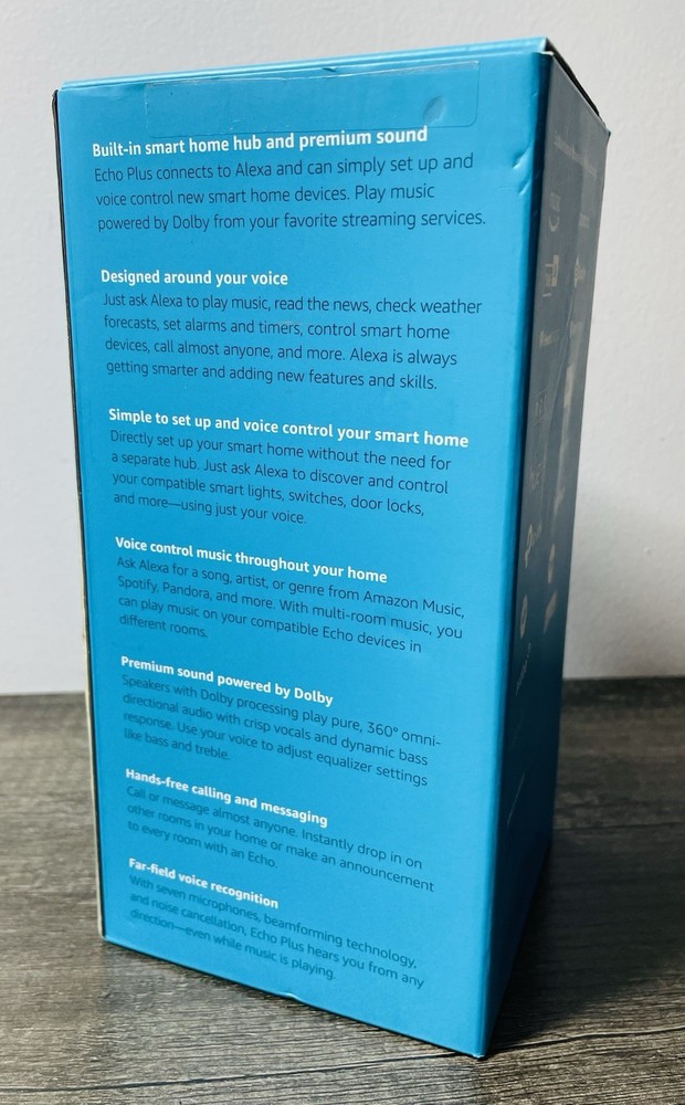 Amazon Echo Plus 2nd Generation Smart Speaker with Alexa Gray- Open Box