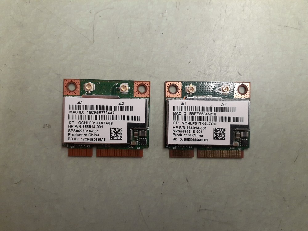 (2) Broadcom BCM943228HMB Wireless Network Adapter 666914-001