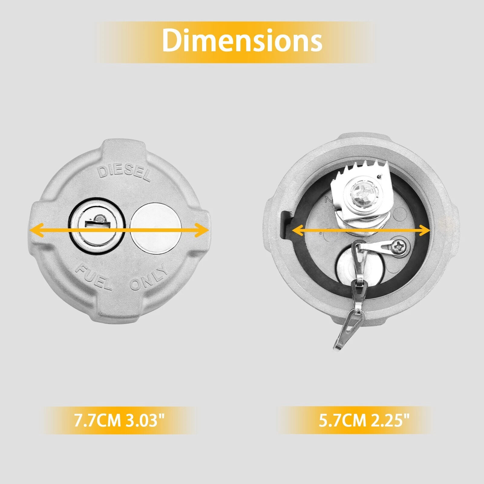 2 1/4" Locking Diesel Fuel Cap Fit International 4300 4400 Reefer Trailer Ford