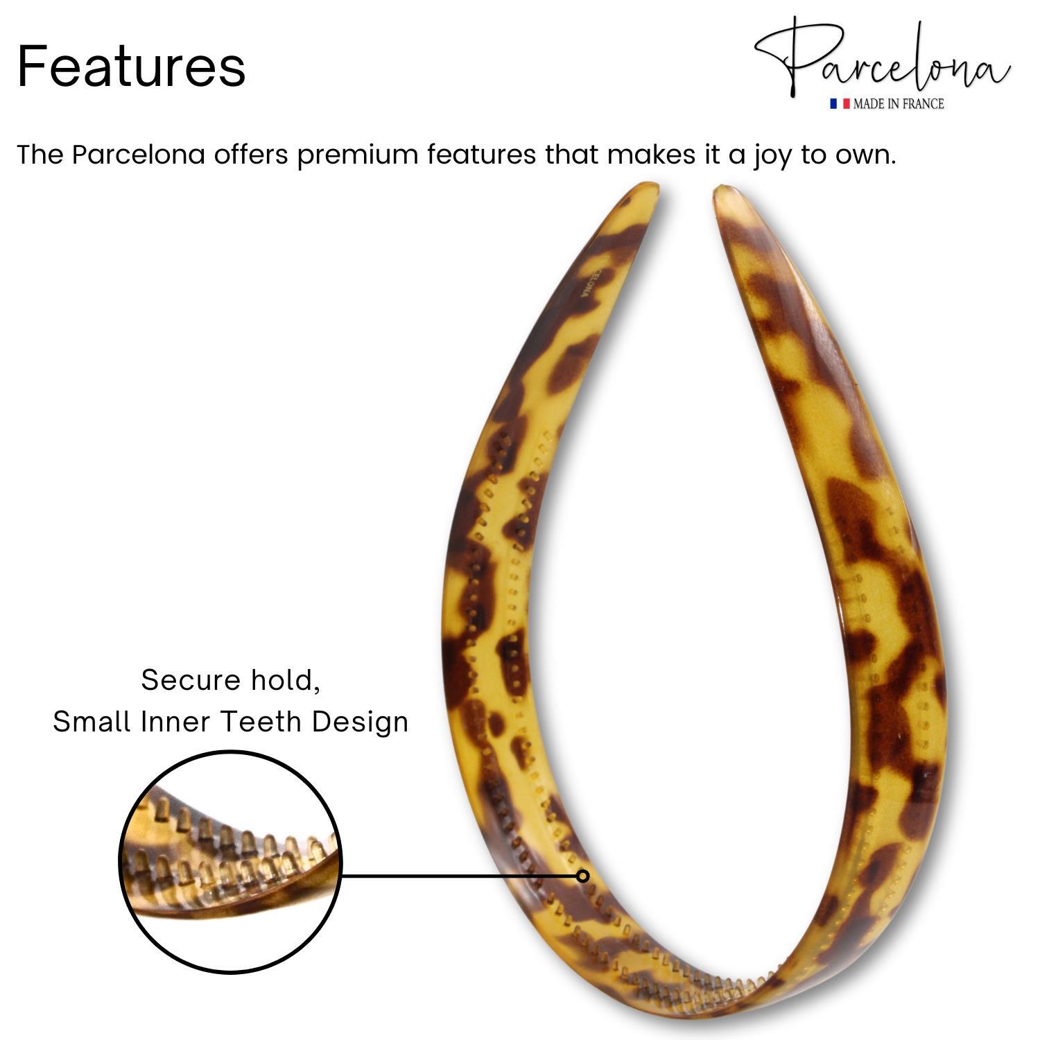 Parcelona French Wide 3/4" Celluloid Acetate Hair Headband for Women and Girls