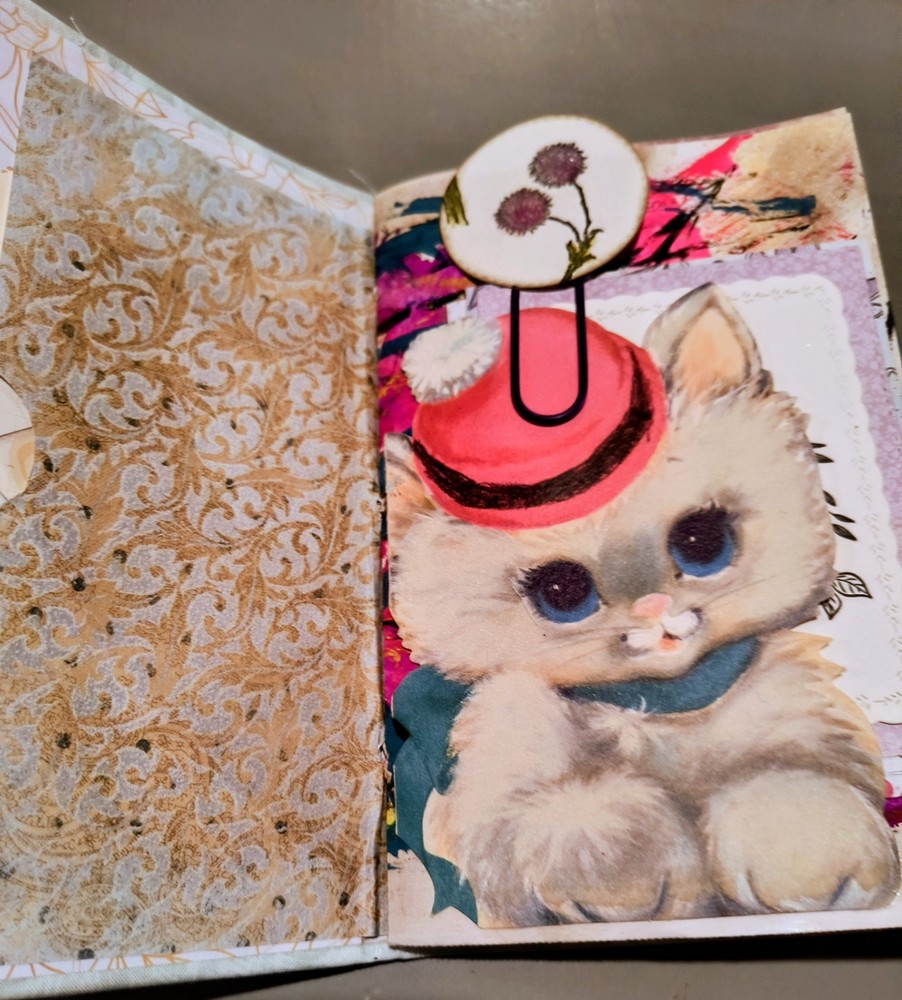 Handmade fabric covered junk journal