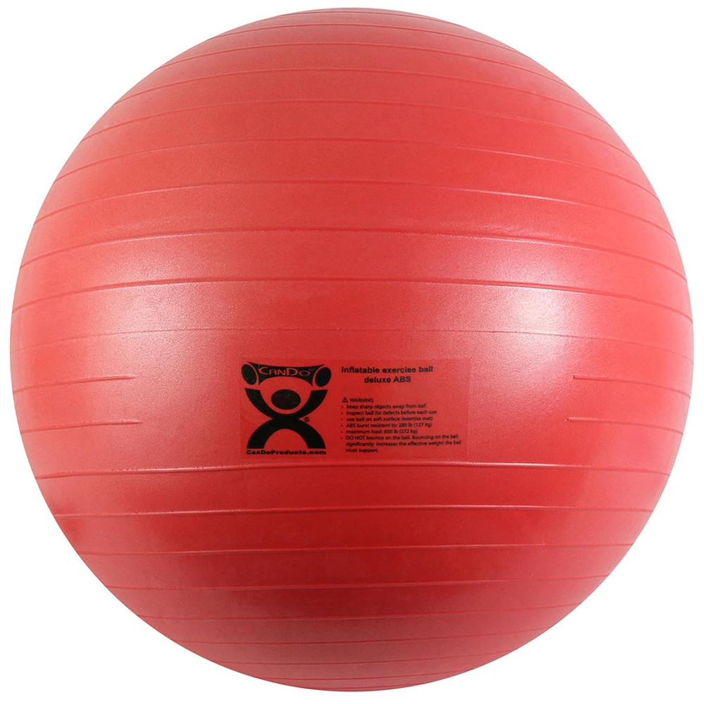 Inflatable Exercise Ball - Red 42", Durable Extra Thick Non-Slip Stability Ball