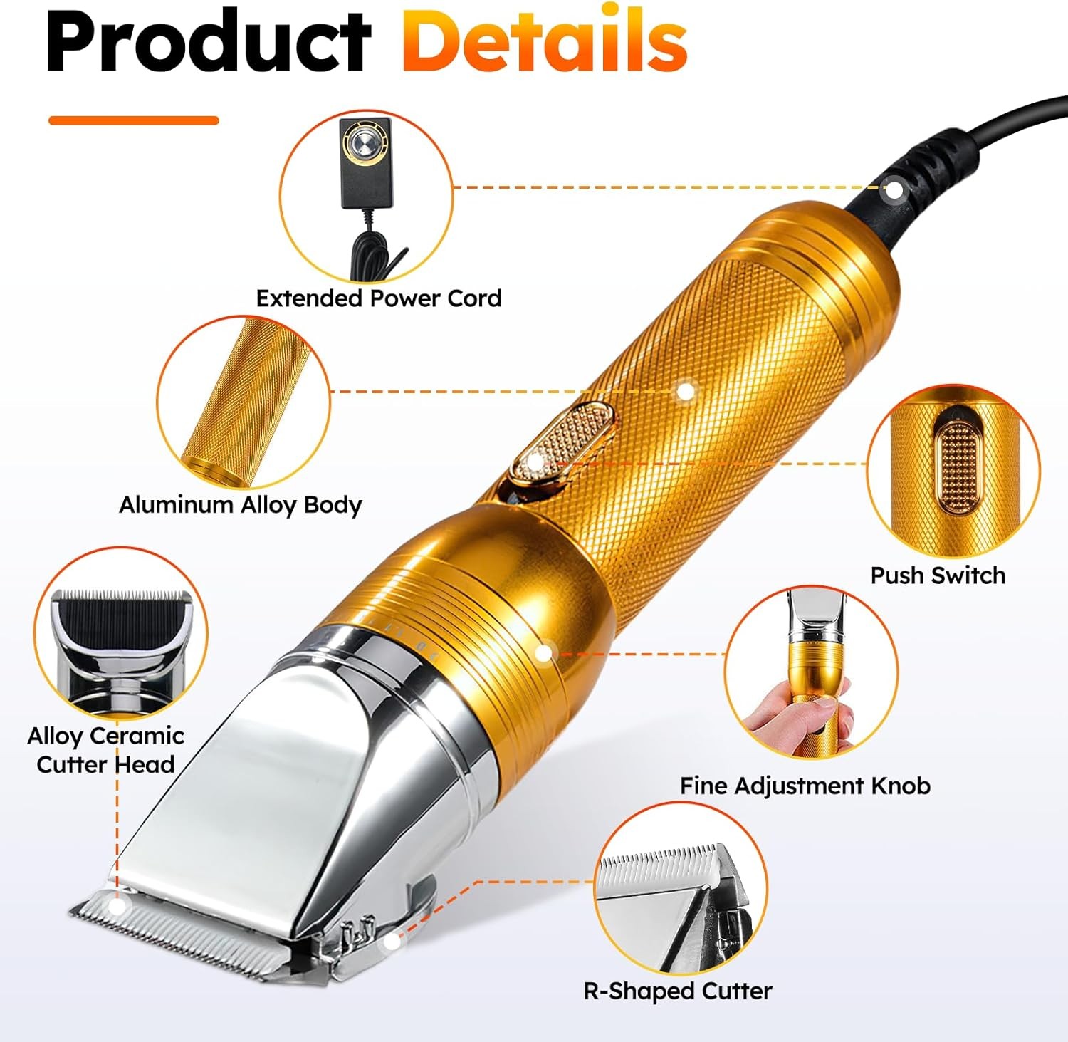 380W Electric Professional Dog Grooming Clippers Heavy-Duty Pet Hair Trimmers