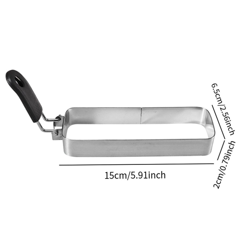 Fried Egg Ring Muffin Omelette Ring for Griddle Pan with Handle Rectangle