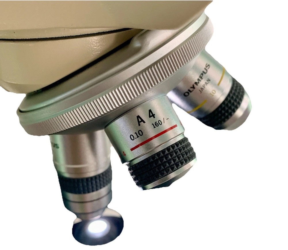 Olympus CHB-001 Model Microscope 4 Objectives w Manual Case Accessories EUC