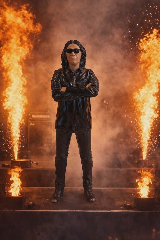 KISS GENE SIMMONS  ACTION FIGURE and COIN From The Vault MEZCO Sealed New