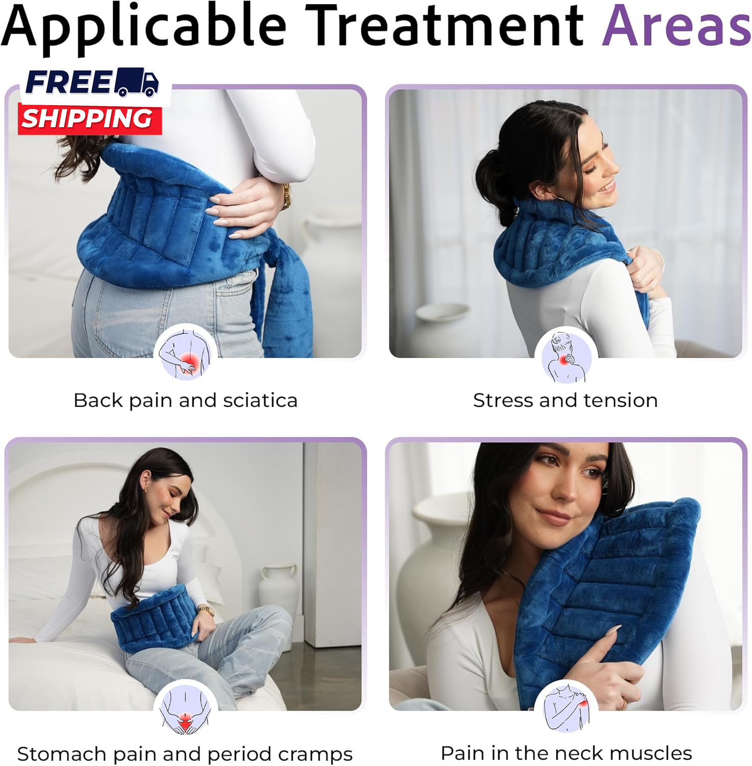 Microwavable Heating Pad for Back Pain Relief Moist Heat Pack for Neck & Should