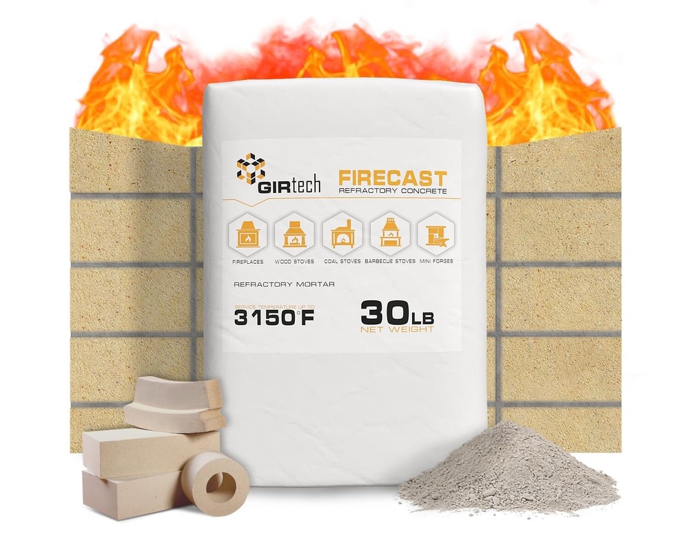 Versatile 30 lbs Refractory Cement Mix - Non-Toxic, High Heat Resistant Solution