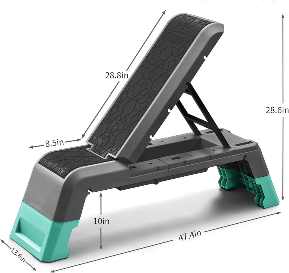 Leikefitness Exercise Step Platform, Multifunctional Aerobic Deck with Cord and