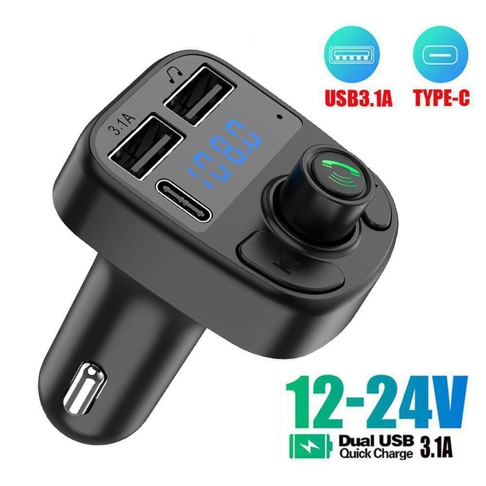 Bluetooth FM Transmitter Handsfree Car Kit Radio MP3 Q1K4 Adapter USB P2B2