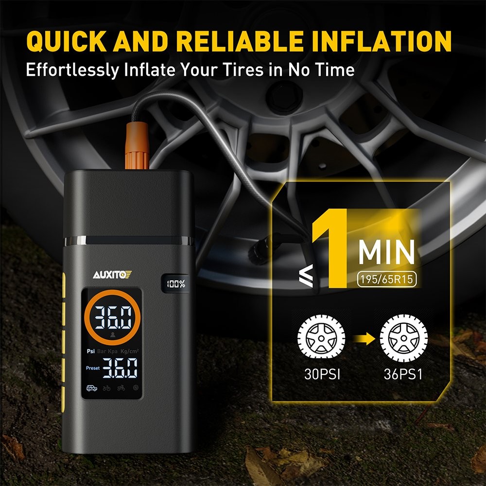 150 PSI TIRE INFLATOR TOOL PORTABLE AUTO PUMP AIR COMPRESSOR DURABLE REPLACEMENT