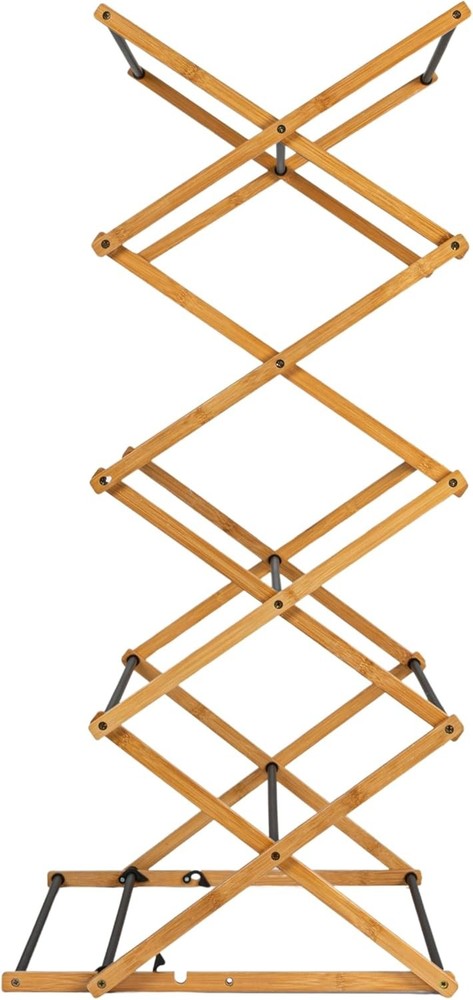 Bamboo Adjustable Folding Clothes Drying Rack Upscale Laundry Rack
