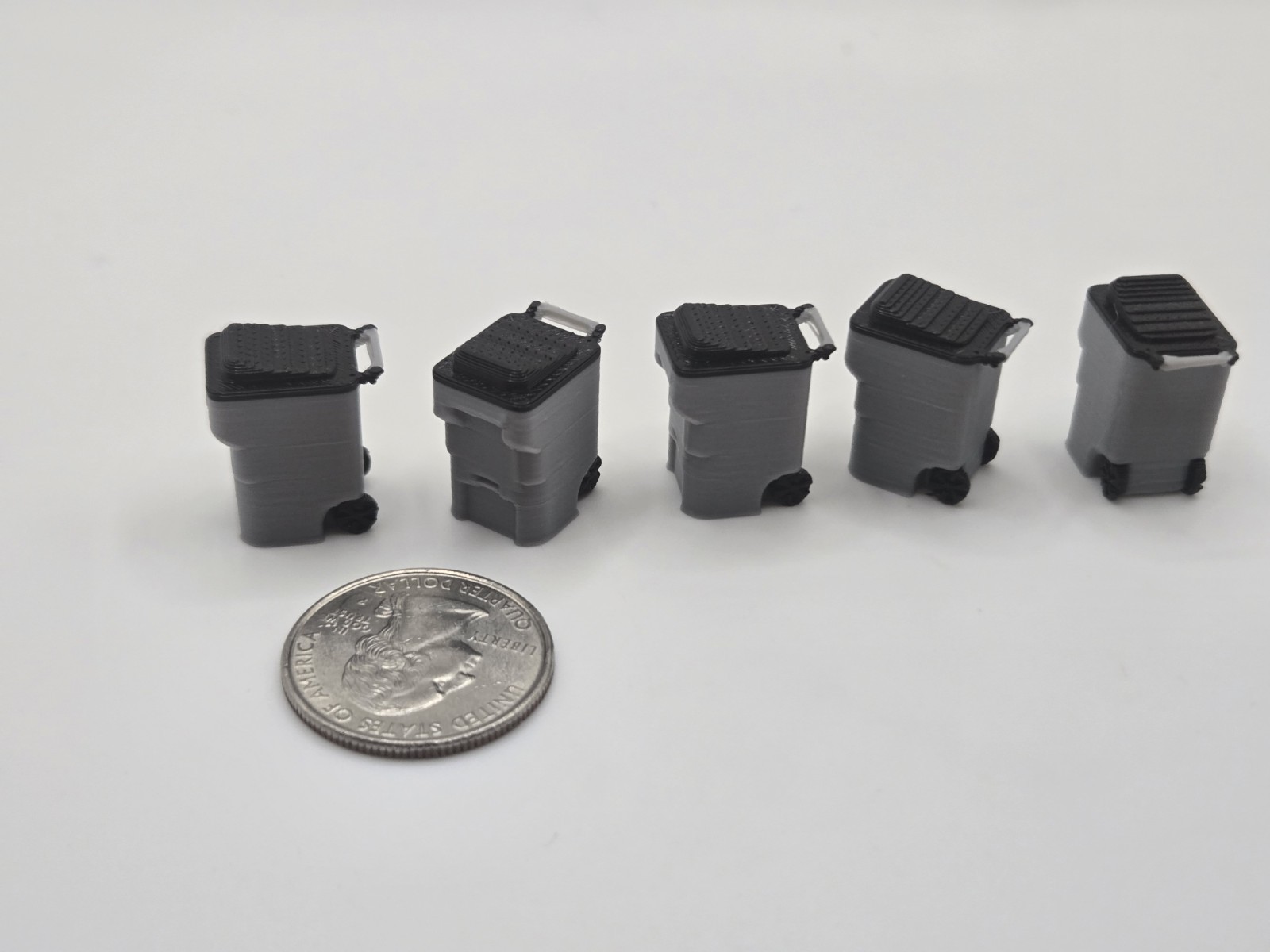 1/64 Scale Trash Bins *5 Pack* in Grey