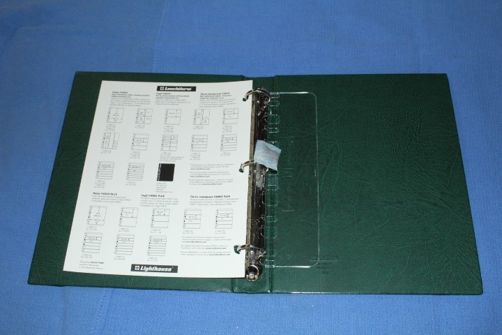 Lighthouse GREEN Three Ring binder with dustcase BlueLakeStamps NEW