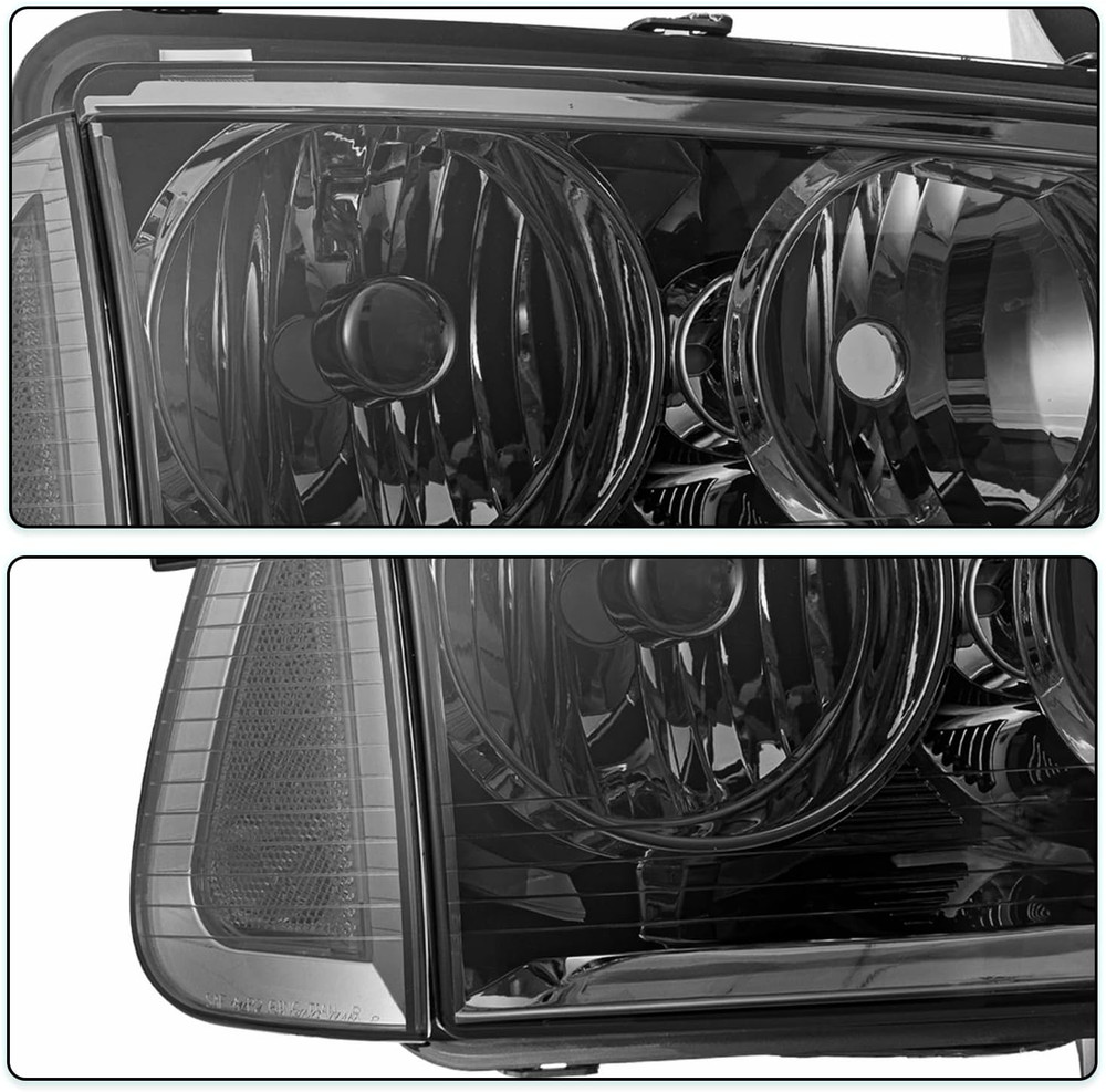 Halogen 4Pcs Headlight Assembly Set Replacement for 2006-2010 Dodge Charger Head