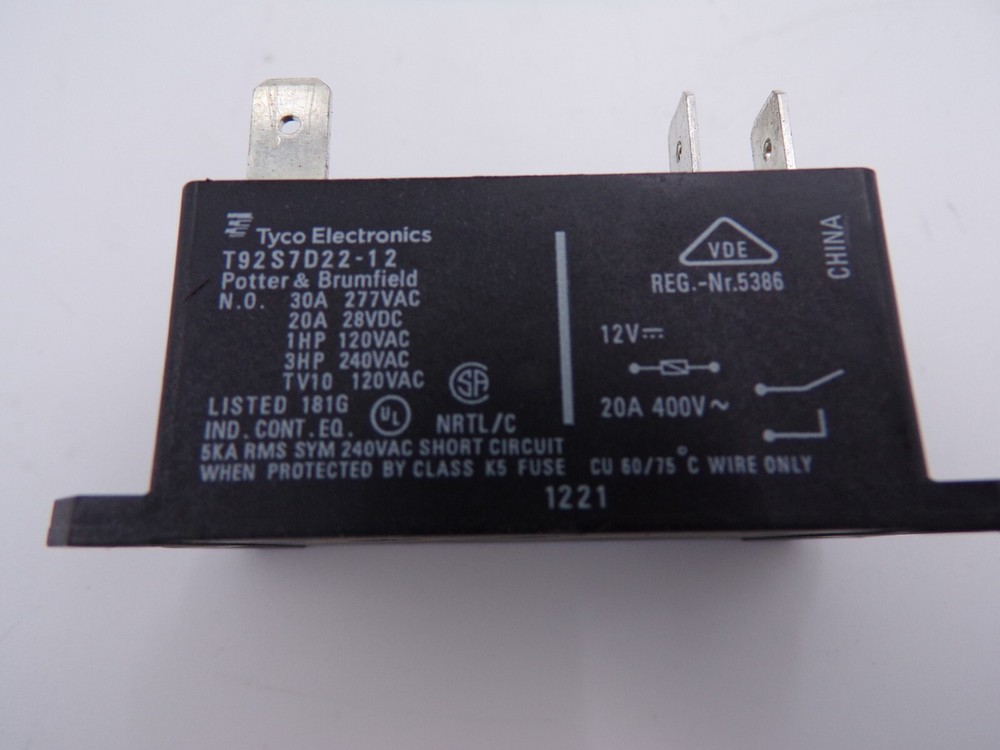 Frymaster Relay, 8073021 30A 12Vdc DPST - OEM