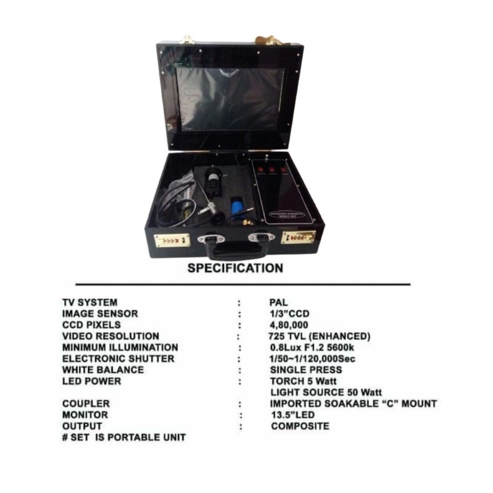 Portable Video Endoscopy Unit in Brief Case