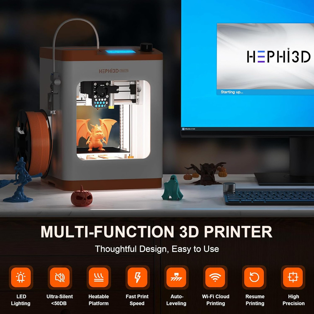 TINA2S 3D Printer, 3D Printers for Beginners, Wifi Cloud Printing Mini 3D Print